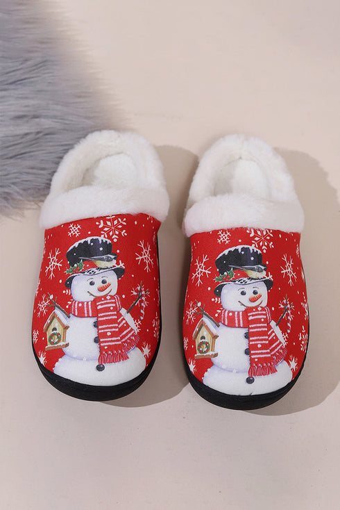 Novelty Graphic Print Plush Slip On Slippers