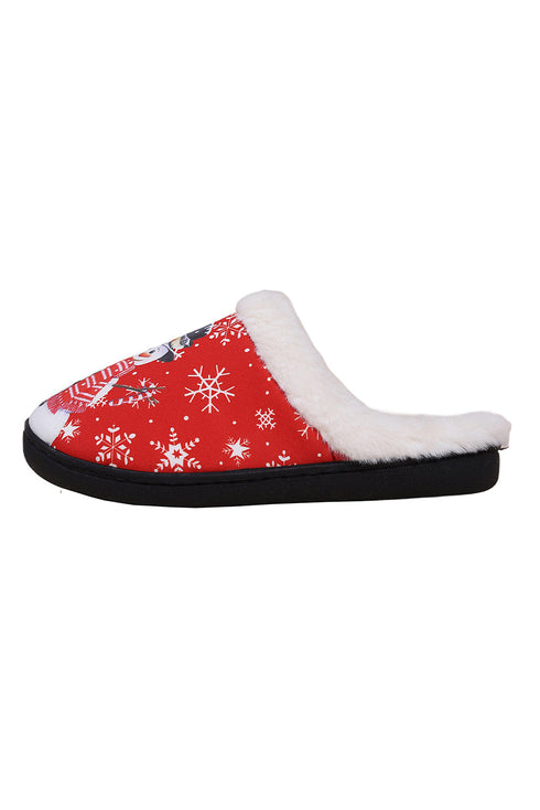 Novelty Graphic Print Plush Slip On Slippers