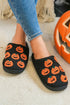 Novelty Jack O Lantern Plush Fleece House Slippers