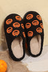 Novelty Jack O Lantern Plush Fleece House Slippers