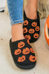 Novelty Jack O Lantern Plush Fleece House Slippers