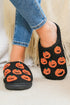 Novelty Jack O Lantern Plush Fleece House Slippers