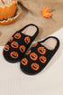 Novelty Jack O Lantern Plush Fleece House Slippers