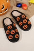Novelty Jack O Lantern Plush Fleece House Slippers