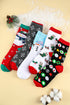 Novelty Pattern Cotton Crew Five Pair Gift Box Socks
