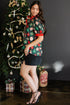 Novelty Print Frilled Neck Contrast Trim Short Sleeve Blouse