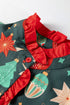 Novelty Print Frilled Neck Contrast Trim Short Sleeve Blouse