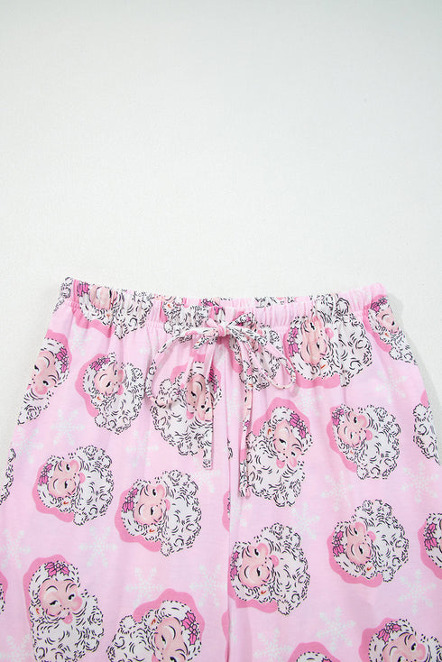 Novelty Print V Neck Short Sleeve Lounge Set