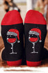 Novelty Toasting Glass And Hat Graphic Crew Socks