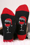 Novelty Toasting Glass And Hat Graphic Crew Socks
