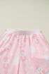 Nutcracker Doll Print Stripe Contrast Trim Long Sleeve Short Sets