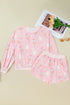 Nutcracker Doll Print Stripe Contrast Trim Long Sleeve Short Sets