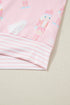 Nutcracker Doll Print Stripe Contrast Trim Long Sleeve Short Sets