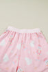 Nutcracker Doll Print Stripe Contrast Trim Long Sleeve Short Sets