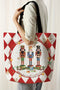Nutcracker Graphic Print Canvas Shoulder Tote Bag