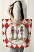 Nutcracker Graphic Print Canvas Shoulder Tote Bag