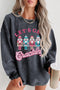 Nutcracker Graphic Print Corded Texture Holiday Sweatshirt