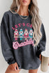 Nutcracker Graphic Print Corded Texture Holiday Sweatshirt