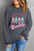 Nutcracker Graphic Print Corded Texture Holiday Sweatshirt