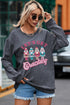 Nutcracker Graphic Print Corded Texture Holiday Sweatshirt