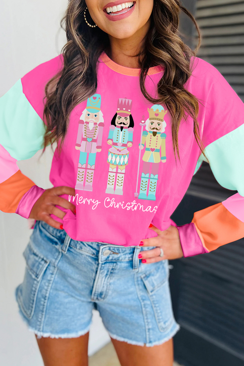 Nutcracker Graphic Print Raglan Sleeve Cotton Tee