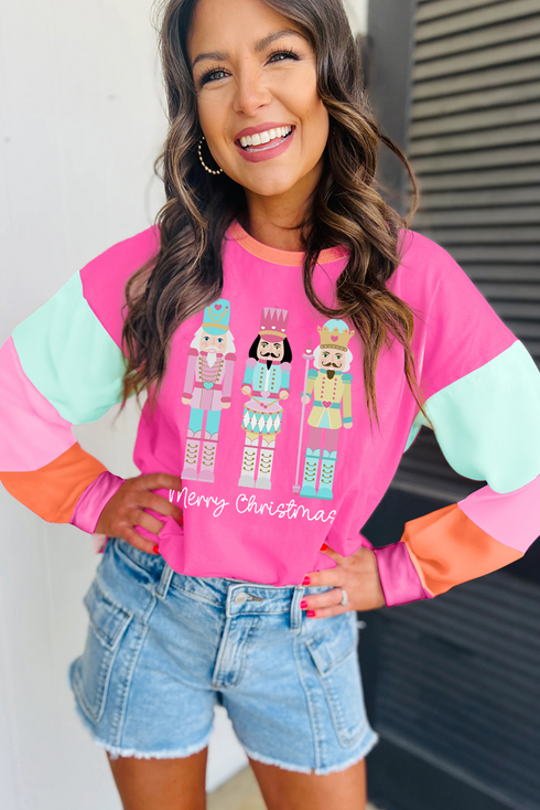 Nutcracker Graphic Print Raglan Sleeve Cotton Tee