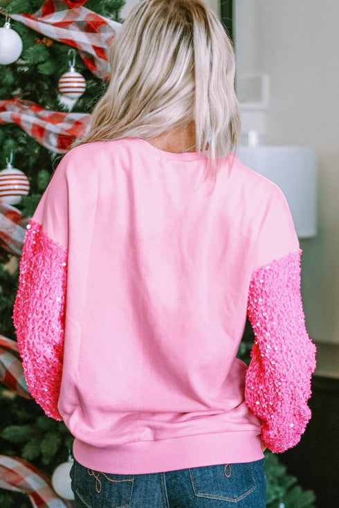 Nutcracker Graphic Sequin Sleeve Crew Neck Sweatshirt