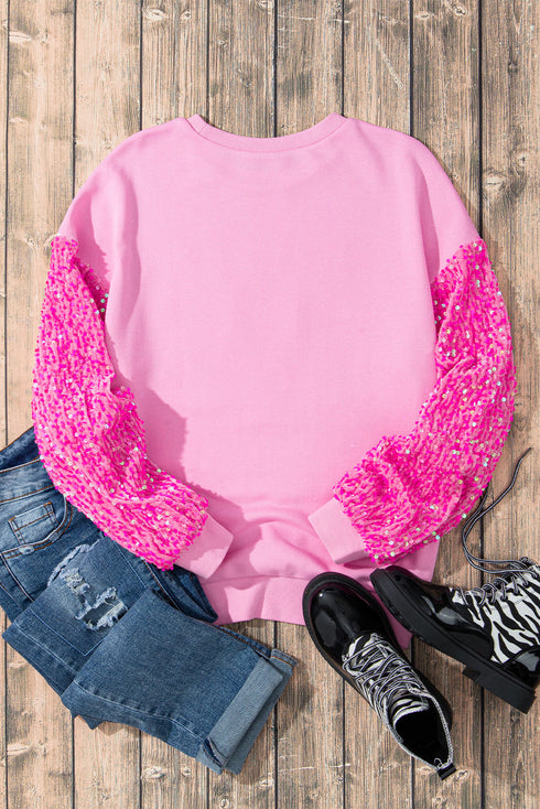 Nutcracker Graphic Sequin Sleeve Crew Neck Sweatshirt