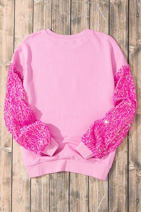 Nutcracker Graphic Sequin Sleeve Crew Neck Sweatshirt