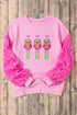 Nutcracker Graphic Sequin Sleeve Crew Neck Sweatshirt