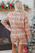 Nutcracker Print Long Sleeve Button Front Pajama Set