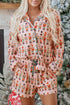 Nutcracker Print Long Sleeve Button Front Pajama Set