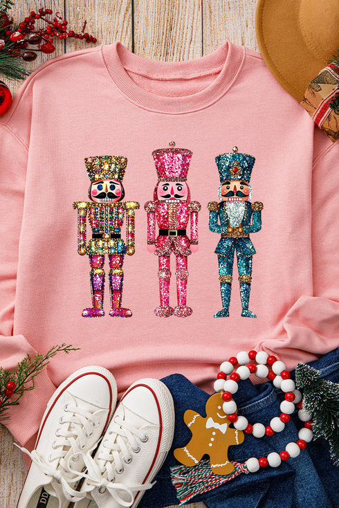 Nutcracker Trio Graphic Print Crew Neck Sweatshirt