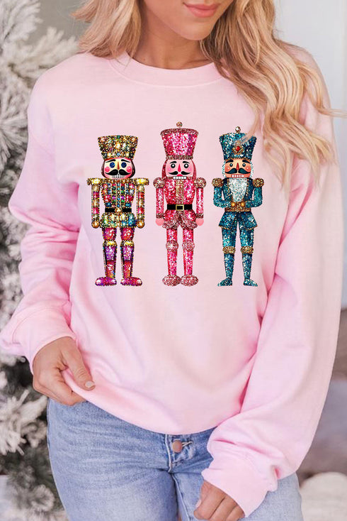 Nutcracker Trio Graphic Print Crew Neck Sweatshirt