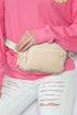 Nylon Wide Strap Square Zip Crossbody Bag