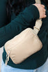 Nylon Wide Strap Square Zip Crossbody Bag