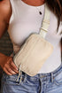Nylon Wide Strap Square Zip Crossbody Bag