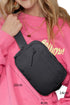 Nylon Wide Strap Square Zip Crossbody Bag