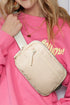 Nylon Wide Strap Square Zip Crossbody Bag