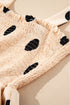 Oatmeal Polka Dot Smocked Fit Fla Sleeveless Long Dress