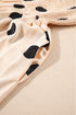 Oatmeal Polka Dot Smocked Fit Fla Sleeveless Long Dress