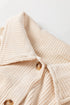 Oatmeal Textured Flap Pockets Buttoned Plus Size Shacket