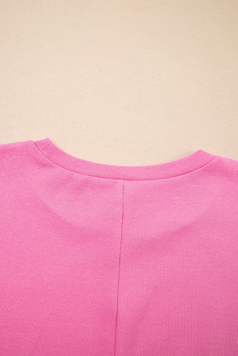 Off Duty Textured Knit Drop Shoulder Top And Matching Active Skort Set