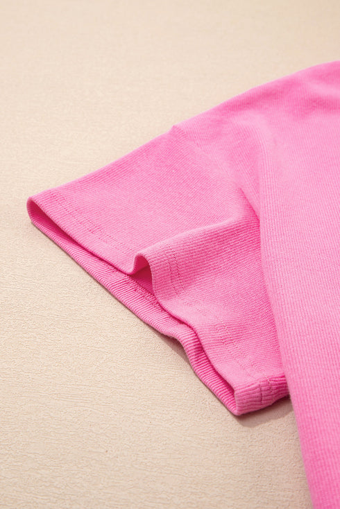 Off Duty Textured Knit Drop Shoulder Top And Matching Active Skort Set