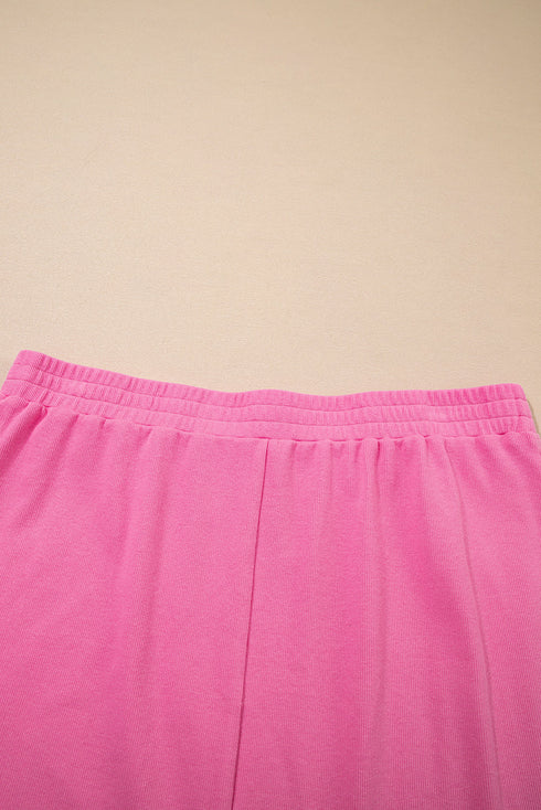 Off Duty Textured Knit Drop Shoulder Top And Matching Active Skort Set