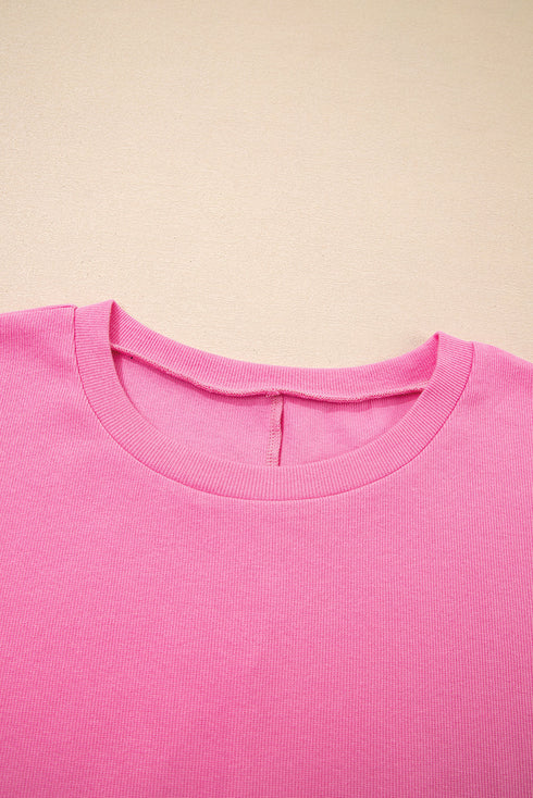 Off Duty Textured Knit Drop Shoulder Top And Matching Active Skort Set