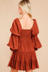 Off Shoulder Shirred Bodice Ruffled Sleeve Dress