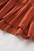 Off Shoulder Shirred Bodice Ruffled Sleeve Dress