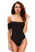 Off The Shoulder Short Sleeve Smooth Stretch Knit Bodysuit