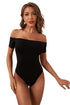 Off The Shoulder Short Sleeve Smooth Stretch Knit Bodysuit